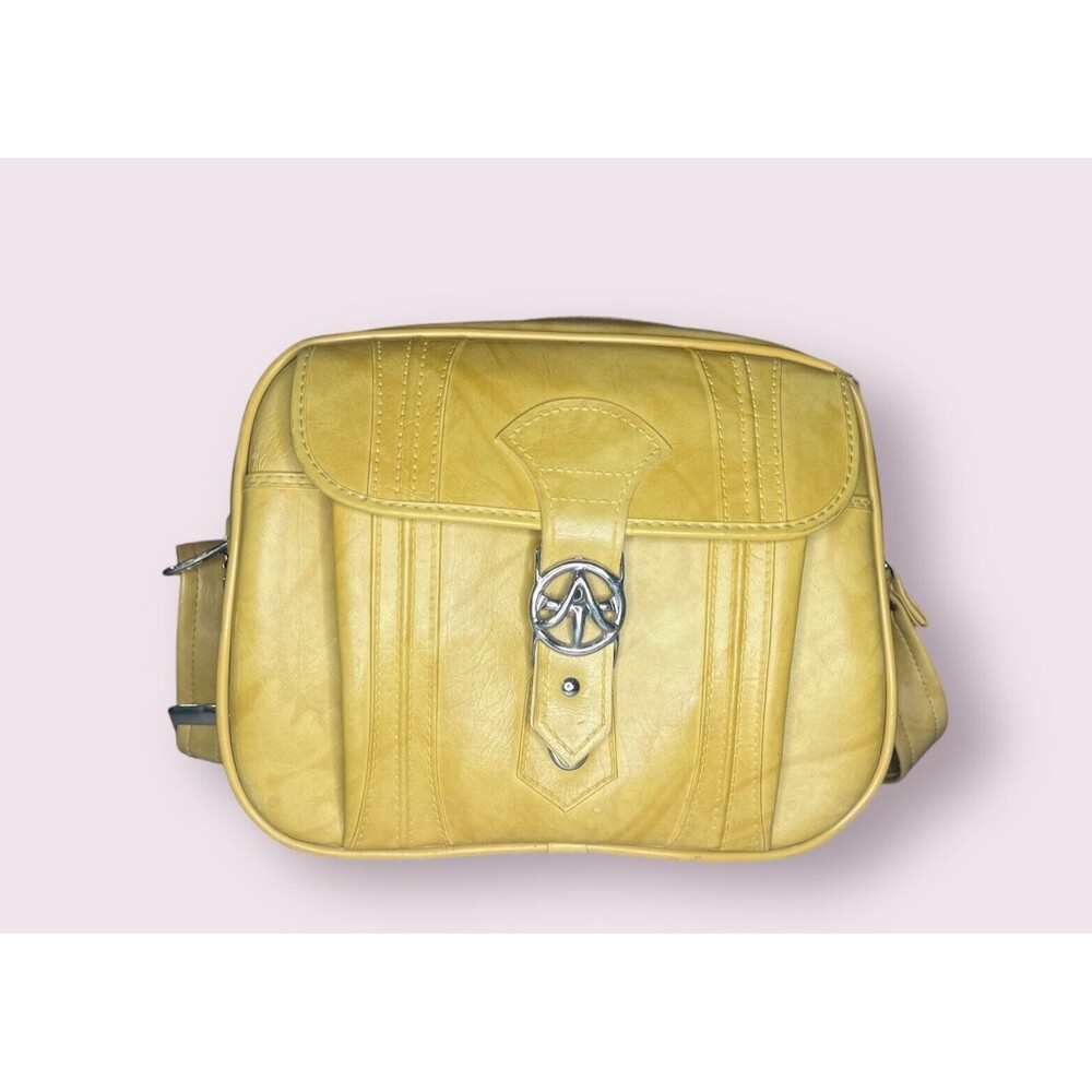 Vintage 1975 American luggage works  travel bag faux leather w/strap carry on